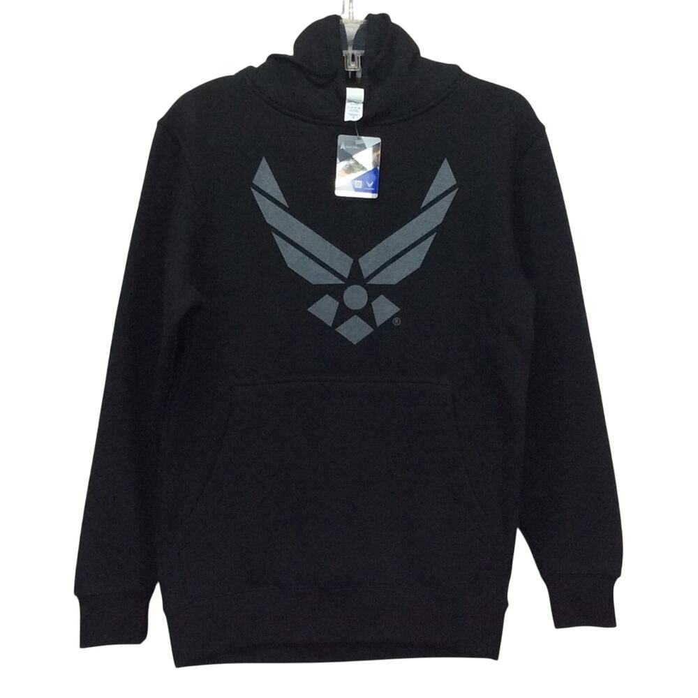 Brisco Space Force Hoodie Men's Size S Black/White Outdoor Casual Pullover Cozy